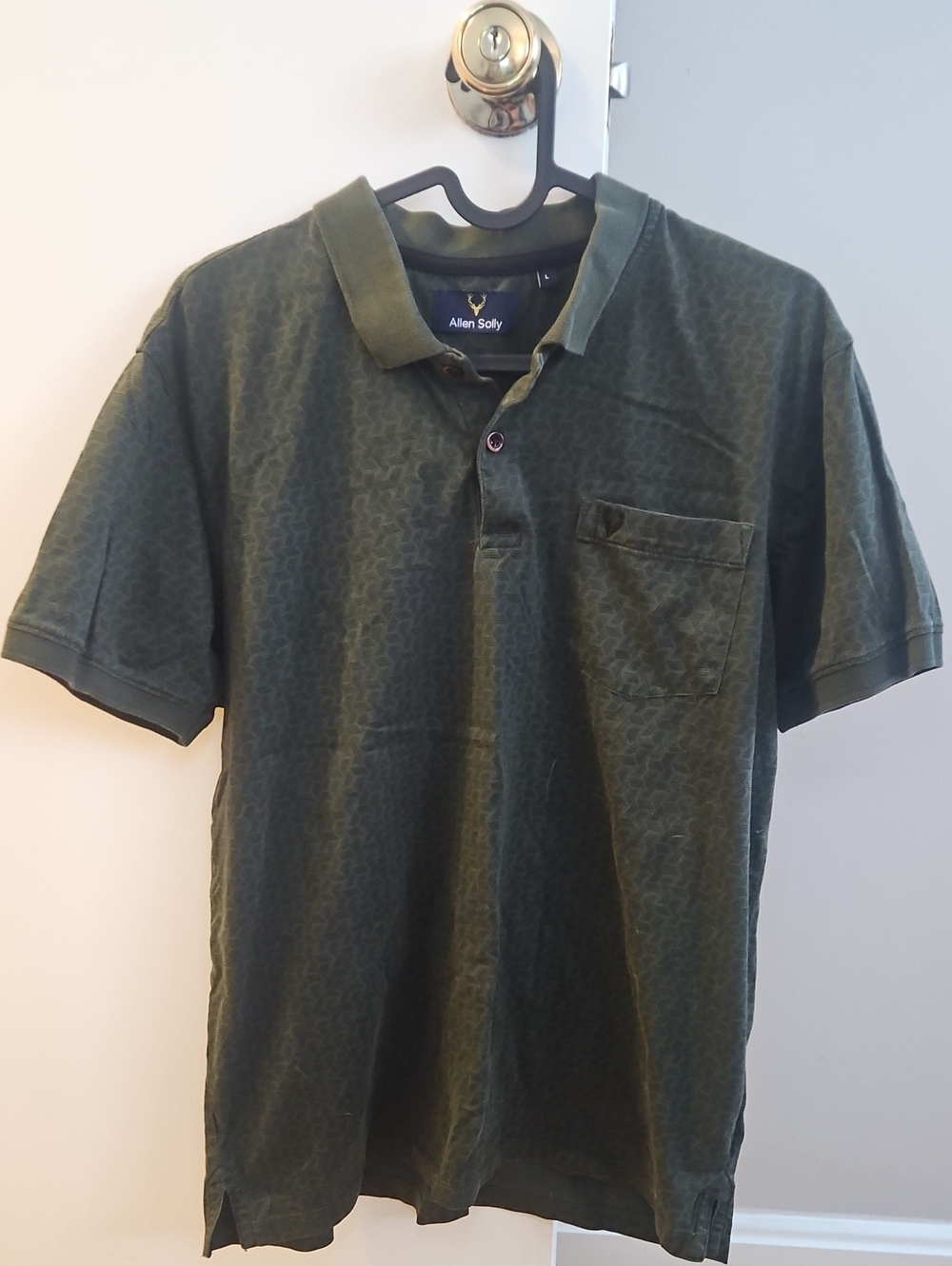 Allen Solly Dark Olive Green Polo Shirt with Chest Pocket